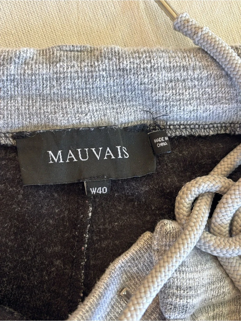 Mauvais Gray Textured Joggers Men’s Medium Slim Fit Luxe Sweatpants Streetwear